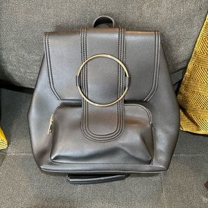 $5 Steals!! Matte Black & Gold Accent Backpack/Crossbody
